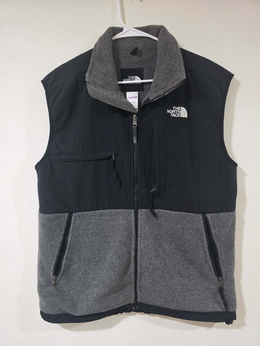 The North Face Denali Fleece Vest Men's Size M Black Grey Full Zip